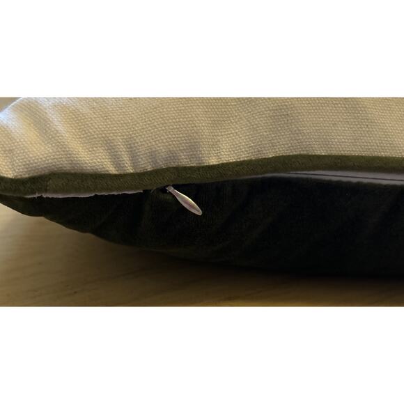 Elements By Erin Gates Velvet pillow Green & White Striped Throw Rare Vintage - Picture 4 of 8